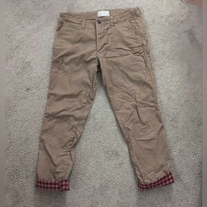 Men's Khaki Chinos 32x32 with plaid lining